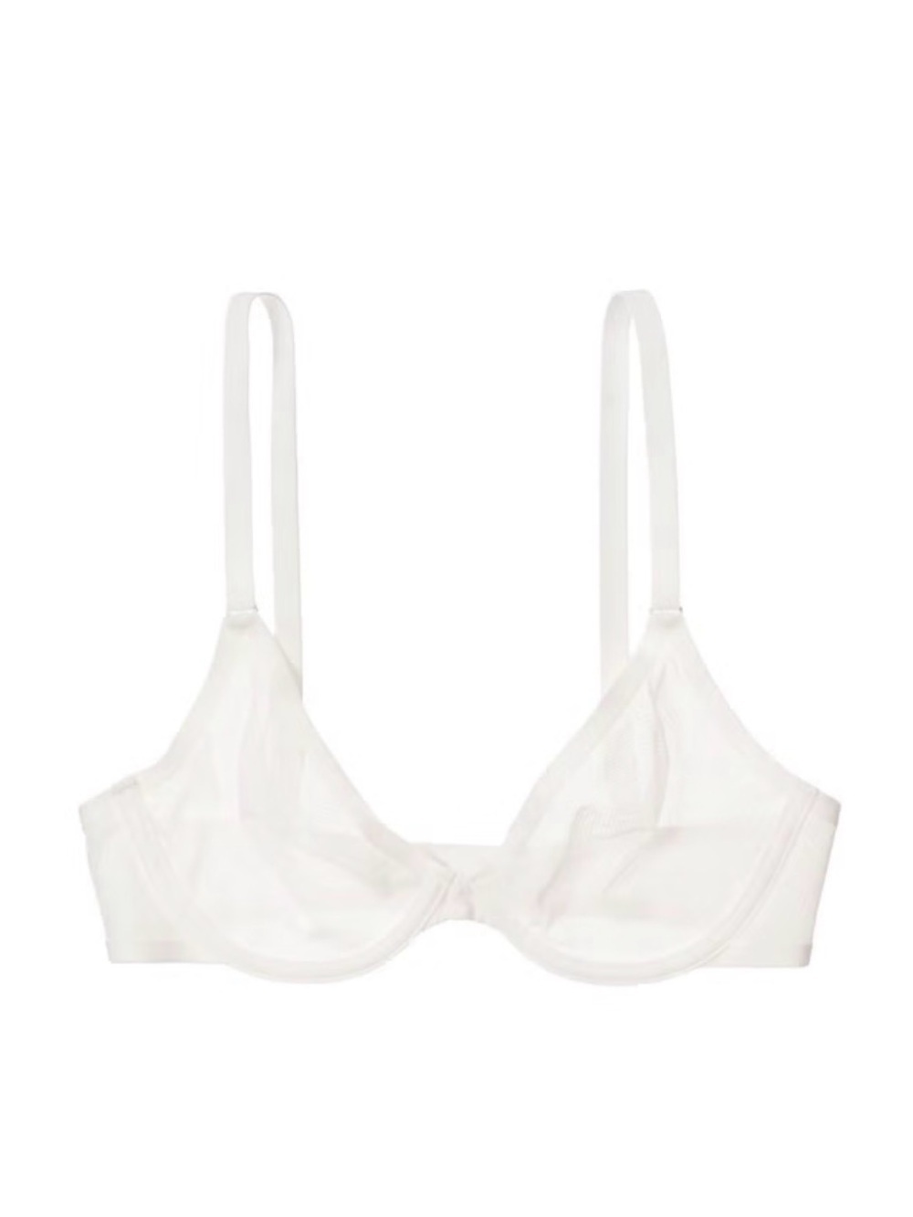 Cuup Plunge Mesh Sheer White Bra 36C